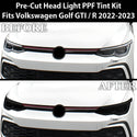 Full Headlight Taillight Precut Smoked PPF Tint Kit Overlay Film Fits Volkswagen Golf 2022-2024