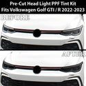 Full Headlight Taillight Precut Smoked PPF Tint Kit Overlay Film Fits Volkswagen Golf 2022-2024