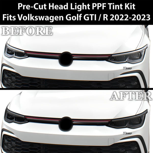 Full Headlight Taillight Precut Smoked PPF Tint Kit Overlay Film Fits Volkswagen Golf 2022-2024