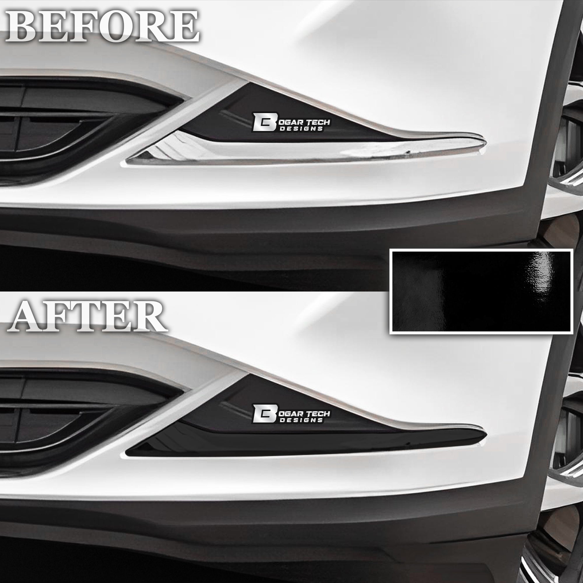 Vinyl Chrome Delete Grille Side Window Rear Blackout Decal Stickers Overlay Film Fits Acura MDX 2022 - 2025 - Bogar Tech Designs