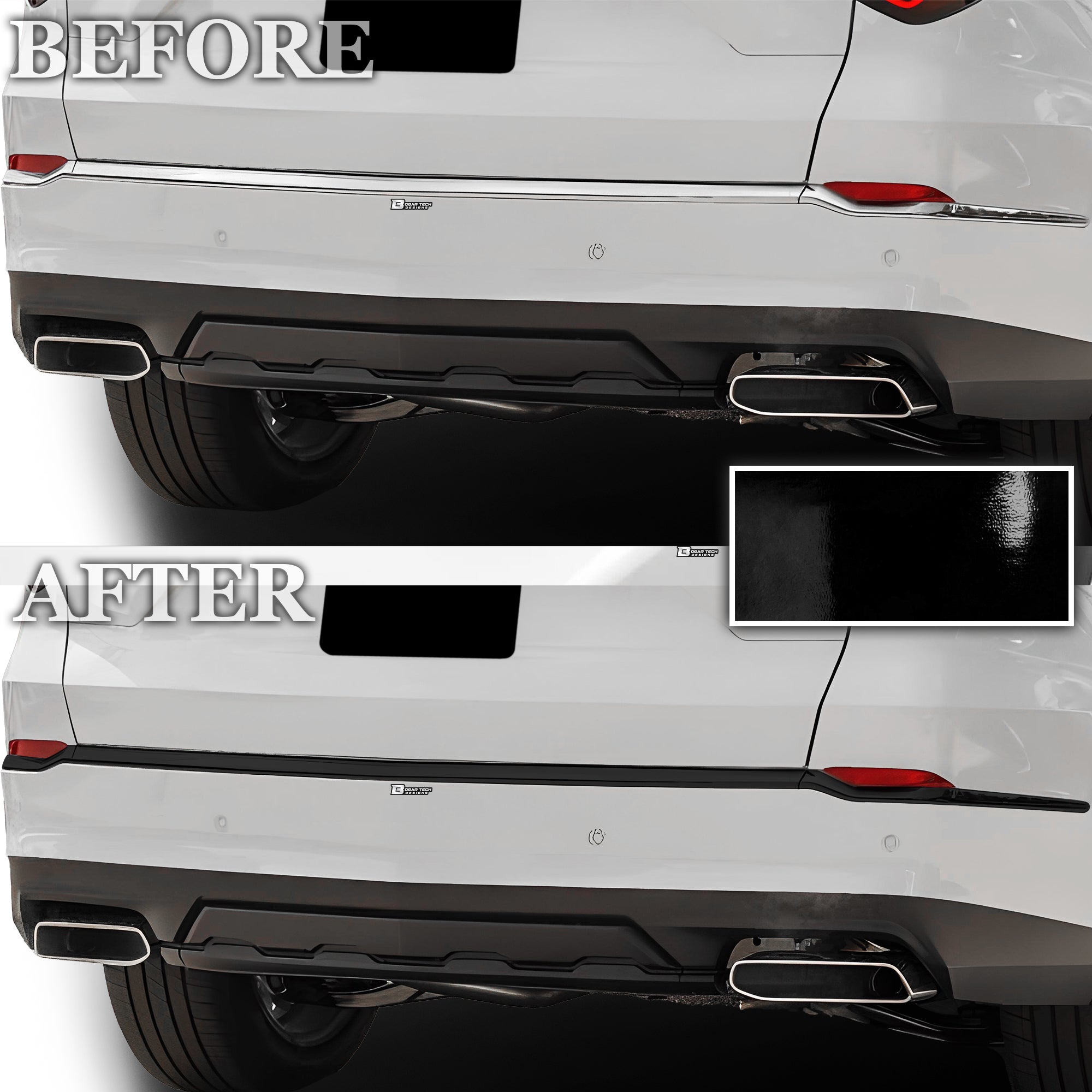 Vinyl Chrome Delete Grille Side Window Rear Blackout Decal Stickers Overlay Film Fits Acura MDX 2022 - 2025 - Bogar Tech Designs