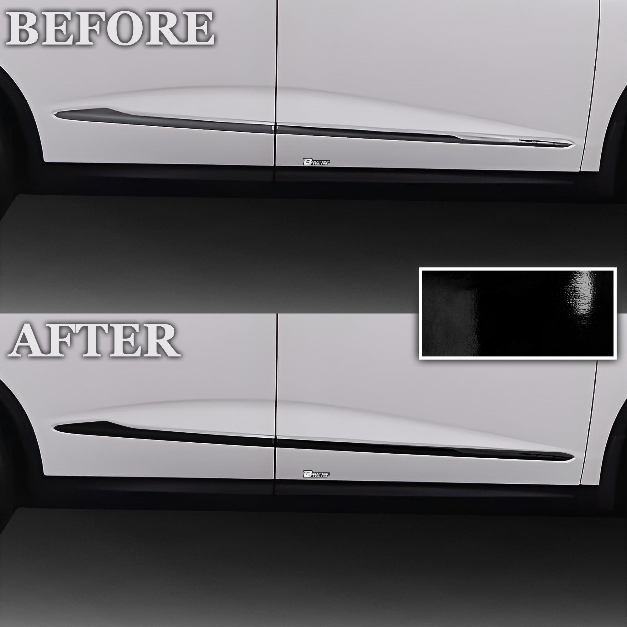 Vinyl Chrome Delete Grille Side Window Rear Blackout Decal Stickers Overlay Film Fits Acura MDX 2022 - 2025 - Bogar Tech Designs