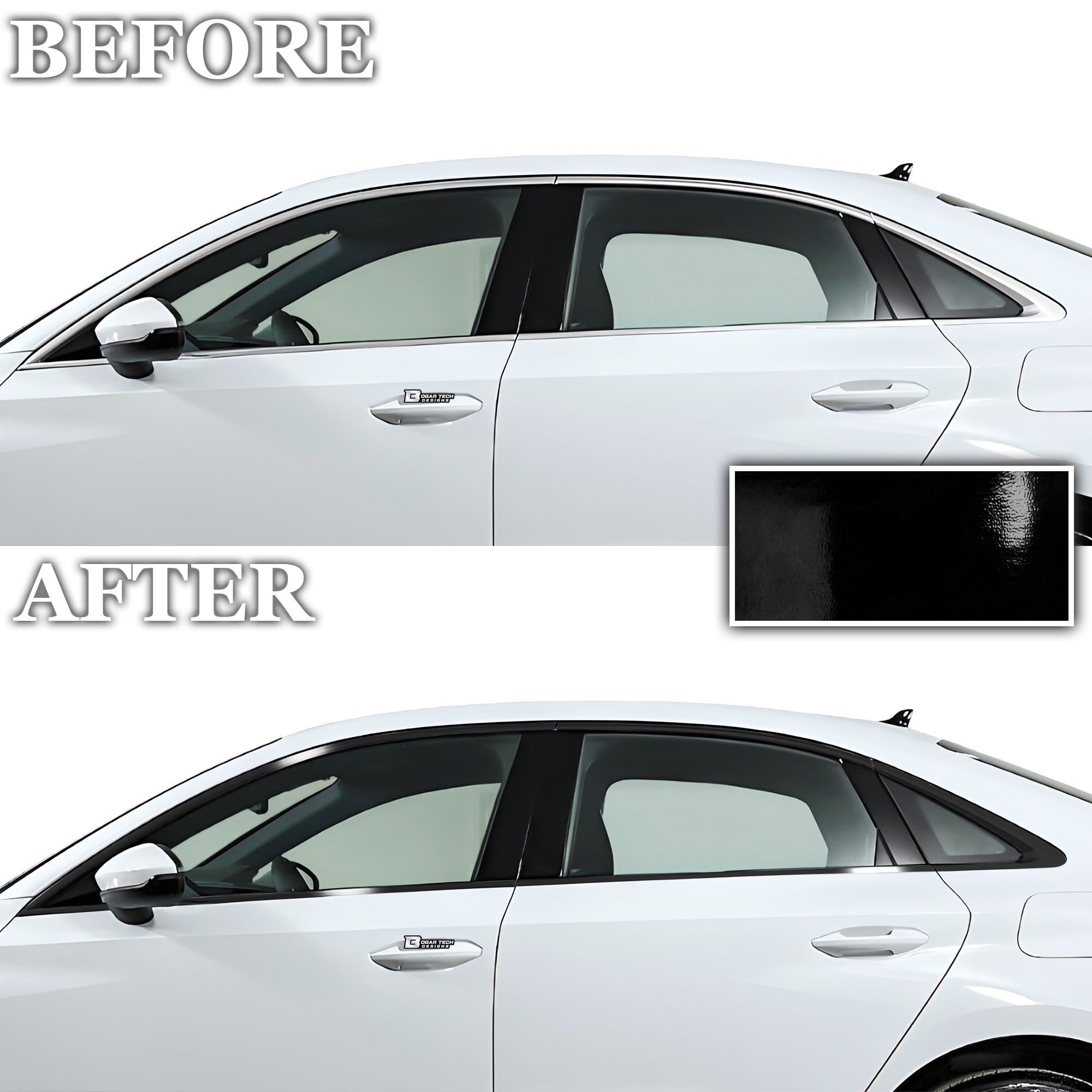 Vinyl Chrome Delete Grille Window Wheel Blackout Decal Stickers Overlay Film Fits Audi A3 2022 - 2025 - Bogar Tech Designs