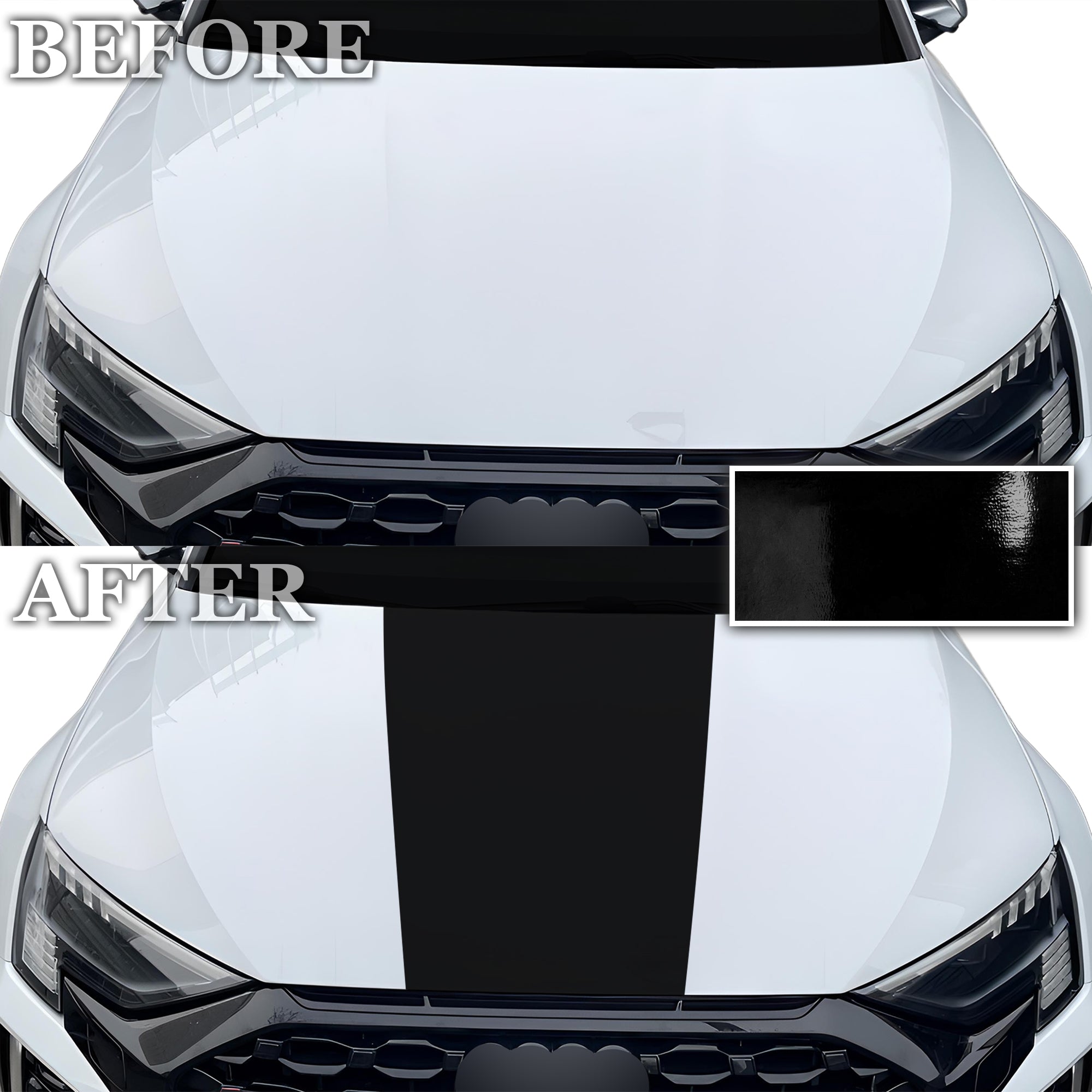 Vinyl Middle Hood Side Skirt Blackout Decal Stickers Overlay Film Fits Audi A3 S3 RS3 2022 - 2024 - Bogar Tech Designs