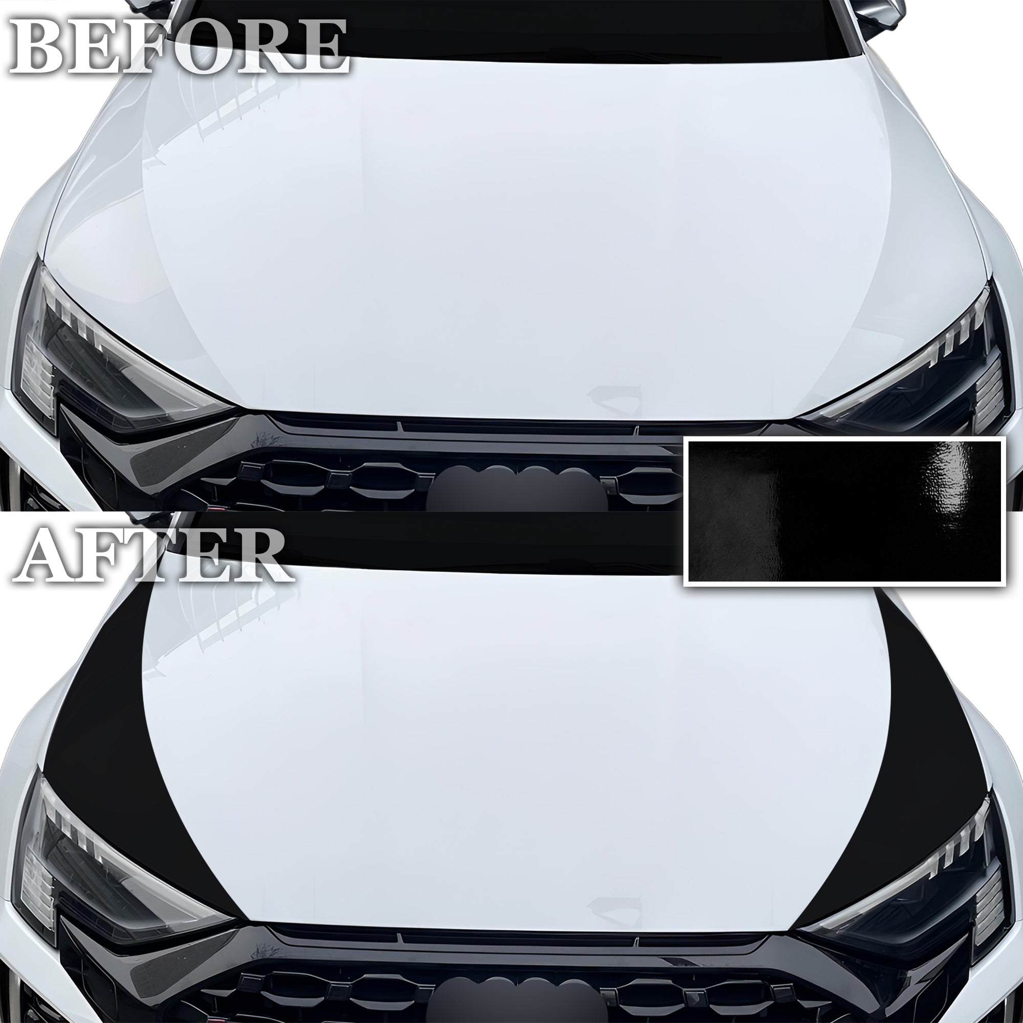 Vinyl Middle Hood Side Skirt Blackout Decal Stickers Overlay Film Fits Audi A3 S3 RS3 2022 - 2024 - Bogar Tech Designs
