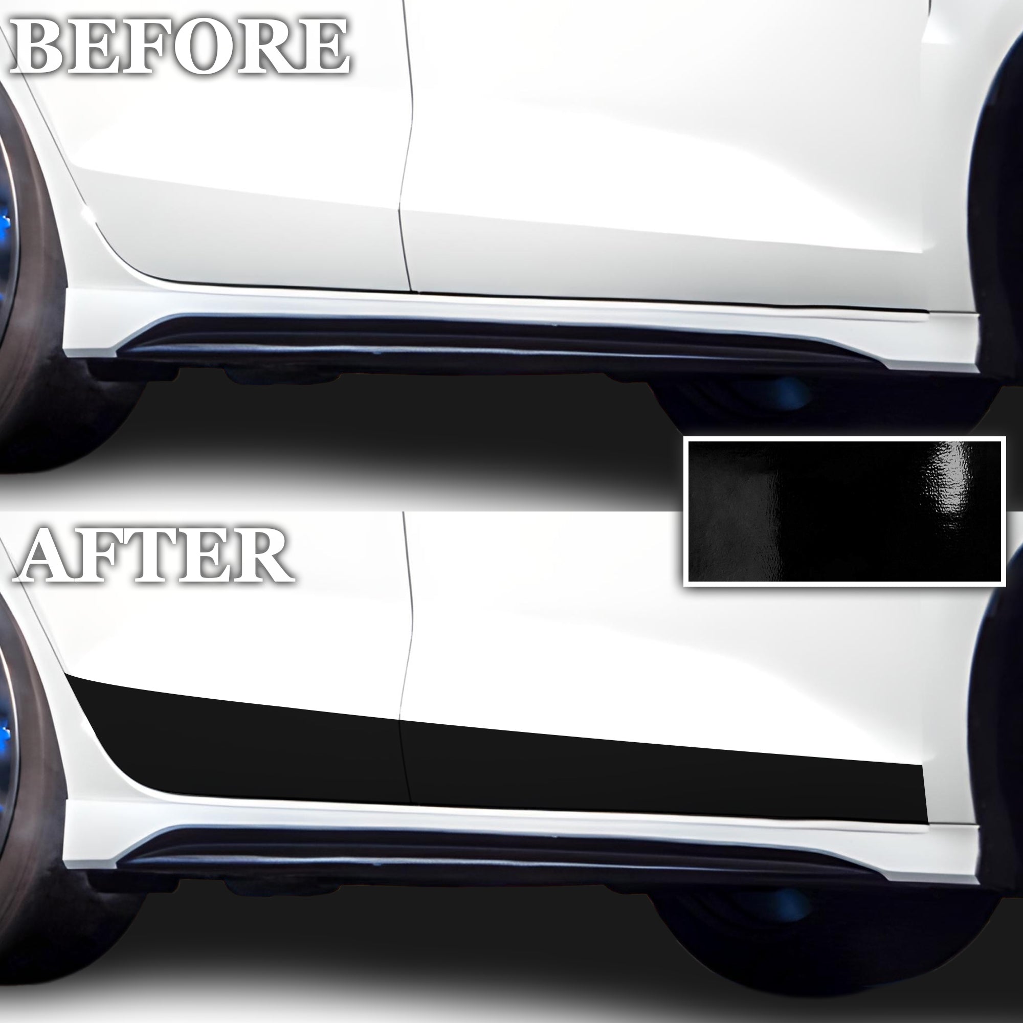 Vinyl Middle Hood Side Skirt Blackout Decal Stickers Overlay Film Fits Audi A3 S3 RS3 2022 - 2024 - Bogar Tech Designs