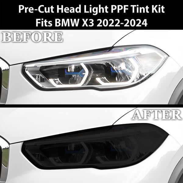 Full Headlight Taillight Precut Smoked PPF Tint Kit Film Overlay Fits BMW X3 2022-2024