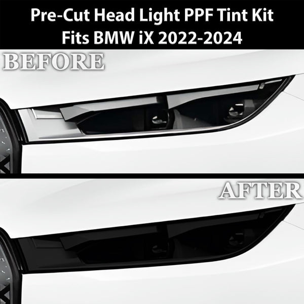 Full Headlight Taillight Precut Smoked PPF Tint Kit Film Overlay Fits BMW iX 2022-2024