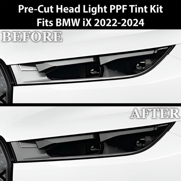 Full Headlight Taillight Precut Smoked PPF Tint Kit Film Overlay Fits BMW iX 2022-2024