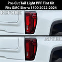 Full Headlight Taillight Precut Smoked PPF Tint Kit Film Overlay Fits GMC Sierra 2022-2024