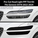 Full Headlight Taillight Precut Smoked PPF Tint Kit Film Overlay Fits Genesis GV70 2022-2024