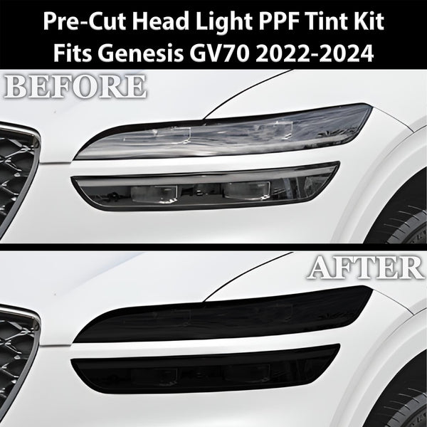 Full Headlight Taillight Precut Smoked PPF Tint Kit Film Overlay Fits Genesis GV70 2022-2024