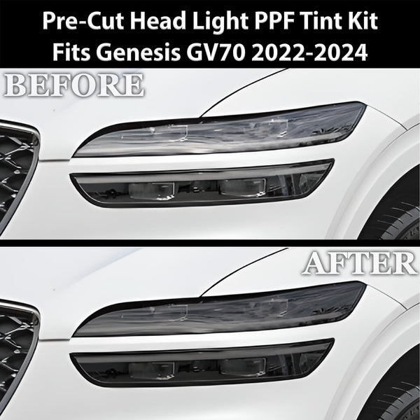 Full Headlight Taillight Precut Smoked PPF Tint Kit Film Overlay Fits Genesis GV70 2022-2024