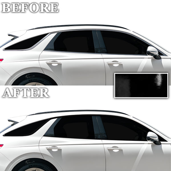 Vinyl Chrome Delete Side Window Trim Blackout Decal Stickers Overlay Film Fits Genesis GV70 2022-2024