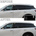 Vinyl Chrome Delete Grille Side Window Rear Blackout Decal Stickers Overlay Film Fits Infiniti QX60 2022-2024