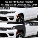 Fits Jeep Grand Cherokee 2022+ Precut Premium Gloss Black Carbon Fiber Fender Paint Protection Film PPF Decal Film Kit