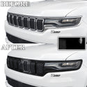 Vinyl Chrome Delete Grille Side Window Rear Blackout Decal Stickers Overlay Film Fits Jeep Wagoneer 2022-2024