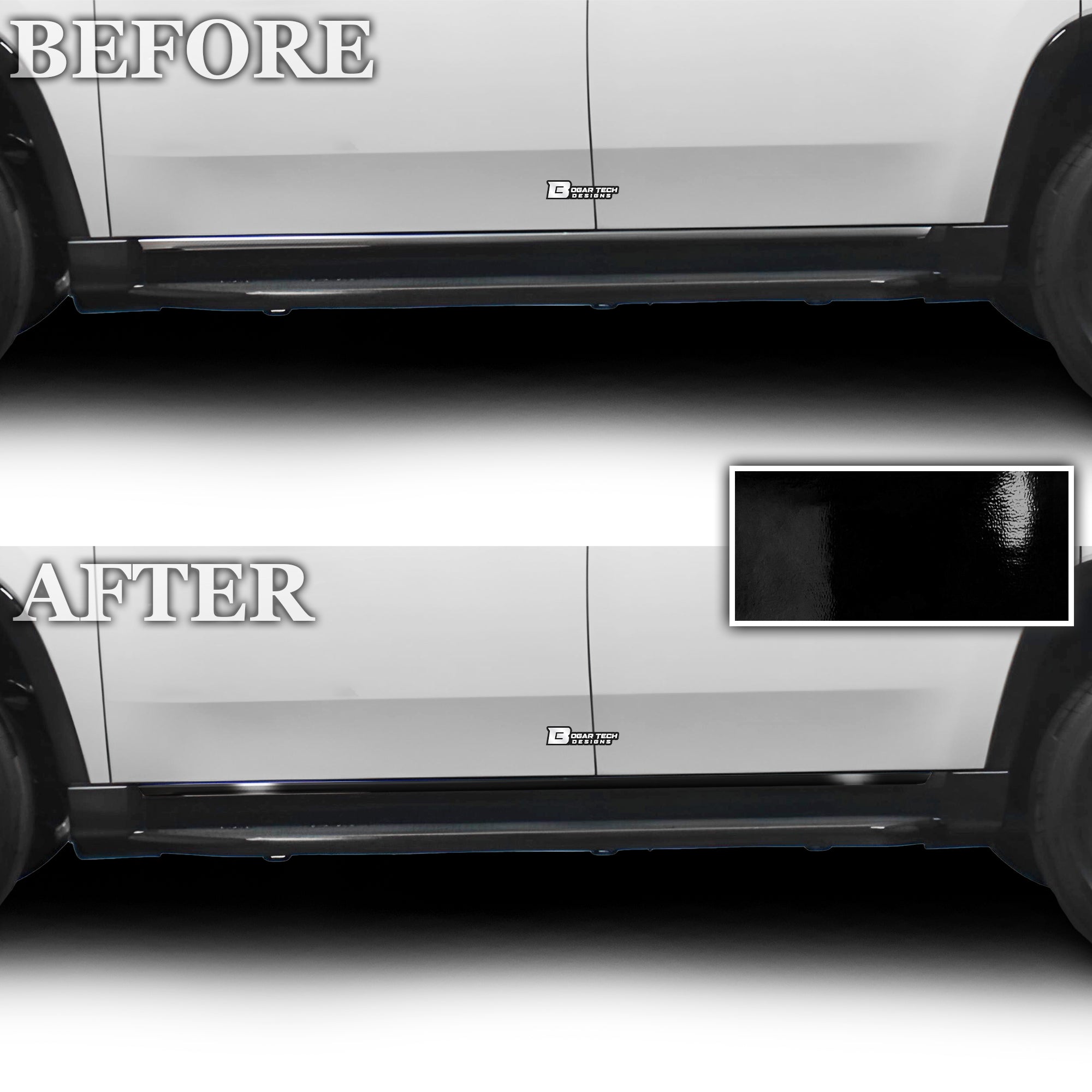 Vinyl Chrome Delete Grille Side Window Rear Blackout Decal Stickers Overlay Film Fits Jeep Wagoneer 2022 - 2025 - Bogar Tech Designs