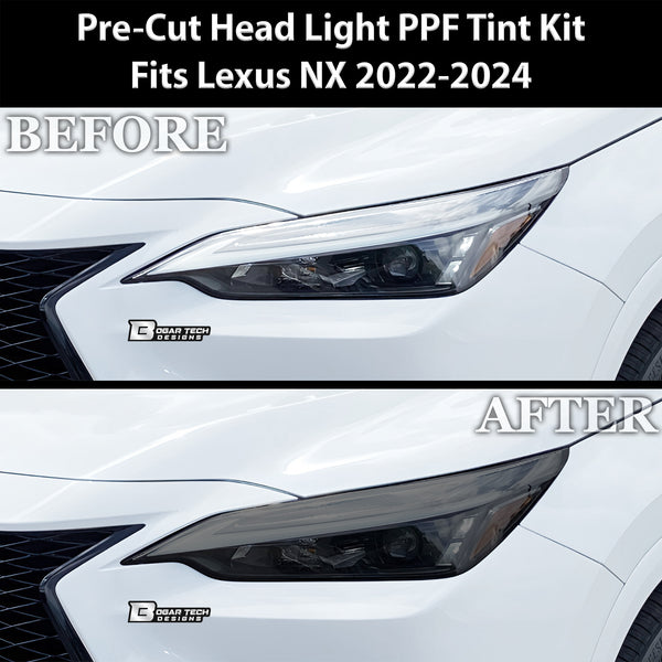 Full Headlight Taillight Precut Smoked PPF Tint Kit Film Overlay Cover Fits Lexus NX 2022-2024