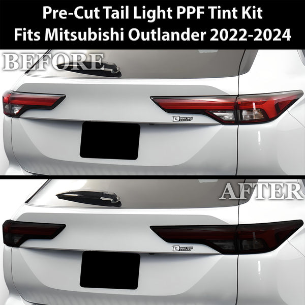 Full Headlight Taillight Precut Smoked PPF Tint Kit Film Overlay Fits Mitsubishi Outlander 2022-2024