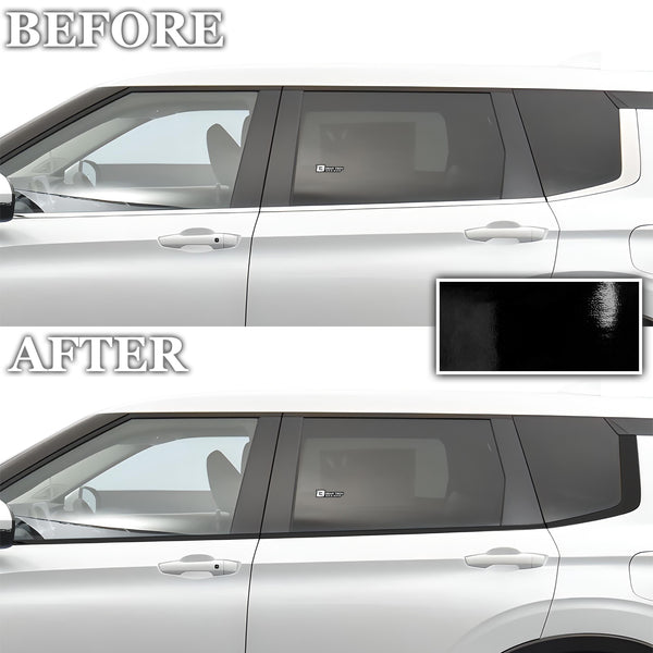 Vinyl Chrome Delete Grille Side Window Rear Blackout Decal Stickers Overlay Film Fits Mitsubishi Outlander 2022-2024