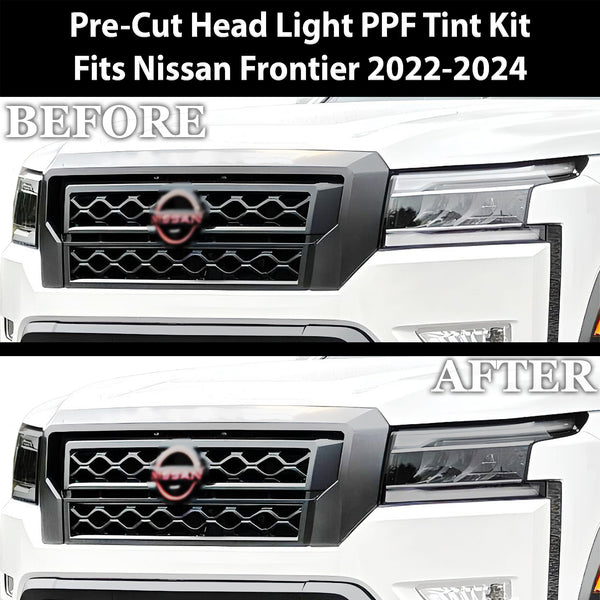 Full Headlight Taillight Precut Smoked PPF Tint Kit Film Overlay Fits Nissan Frontier 2022-2024