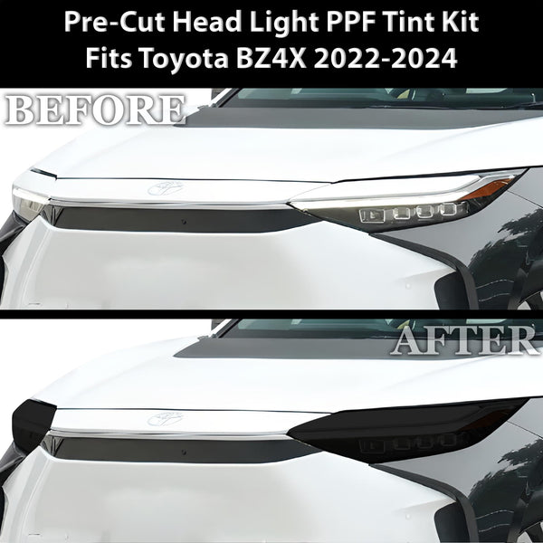 Full Headlight Taillight Precut Smoked PPF Tint Kit Film Overlay Fits Toyota BZ4X 2022-2024