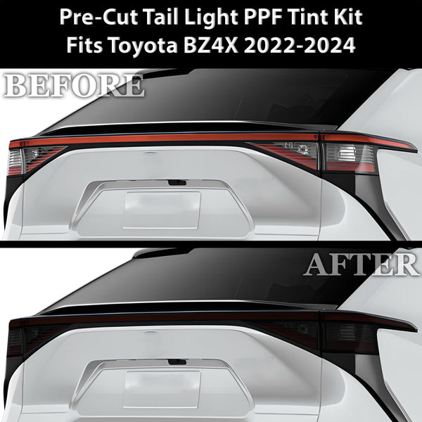 Full Headlight Taillight Precut Smoked PPF Tint Kit Film Overlay Fits Toyota BZ4X 2022-2025