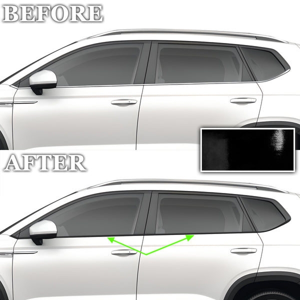 Vinyl Chrome Delete Grille Side Window Blackout Decal Stickers Overlay Film Fits Volkswagen Taos 2022-2024