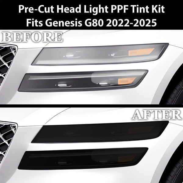 Full Headlight Taillight Precut Smoked PPF Tint Kit Film Overlay Fits Genesis G80 2022-2025