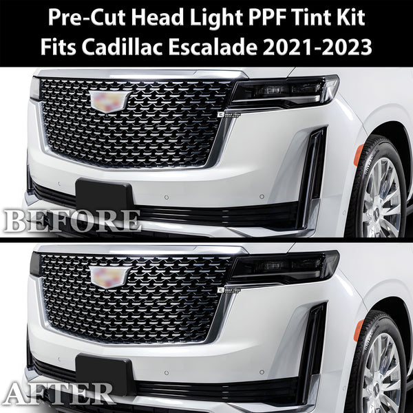 Full Headlight Taillight Precut Smoked PPF Tint Kit Film Overlay Fits Cadillac Escalade 2021+