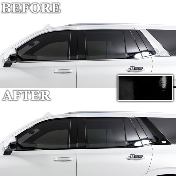 Vinyl Chrome Delete Side Window Blackout Decal Stickers Overlay Film Fits Cadillac Escalade 2021-2024