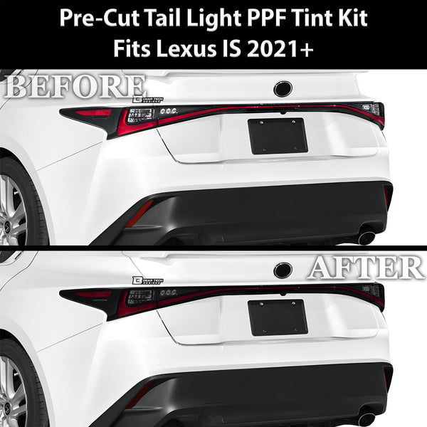 Full Headlight Taillight Precut Smoked PPF Tint Kit Film Overlay Fits Lexus IS 2021 2022 2023