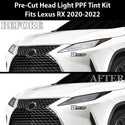 Full Headlight Taillight Precut Smoked PPF Tint Kit Film Overlay Fits Lexus RX 2020-2022