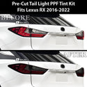 Full Headlight Taillight Precut Smoked PPF Tint Kit Film Overlay Fits Lexus RX 2020-2022