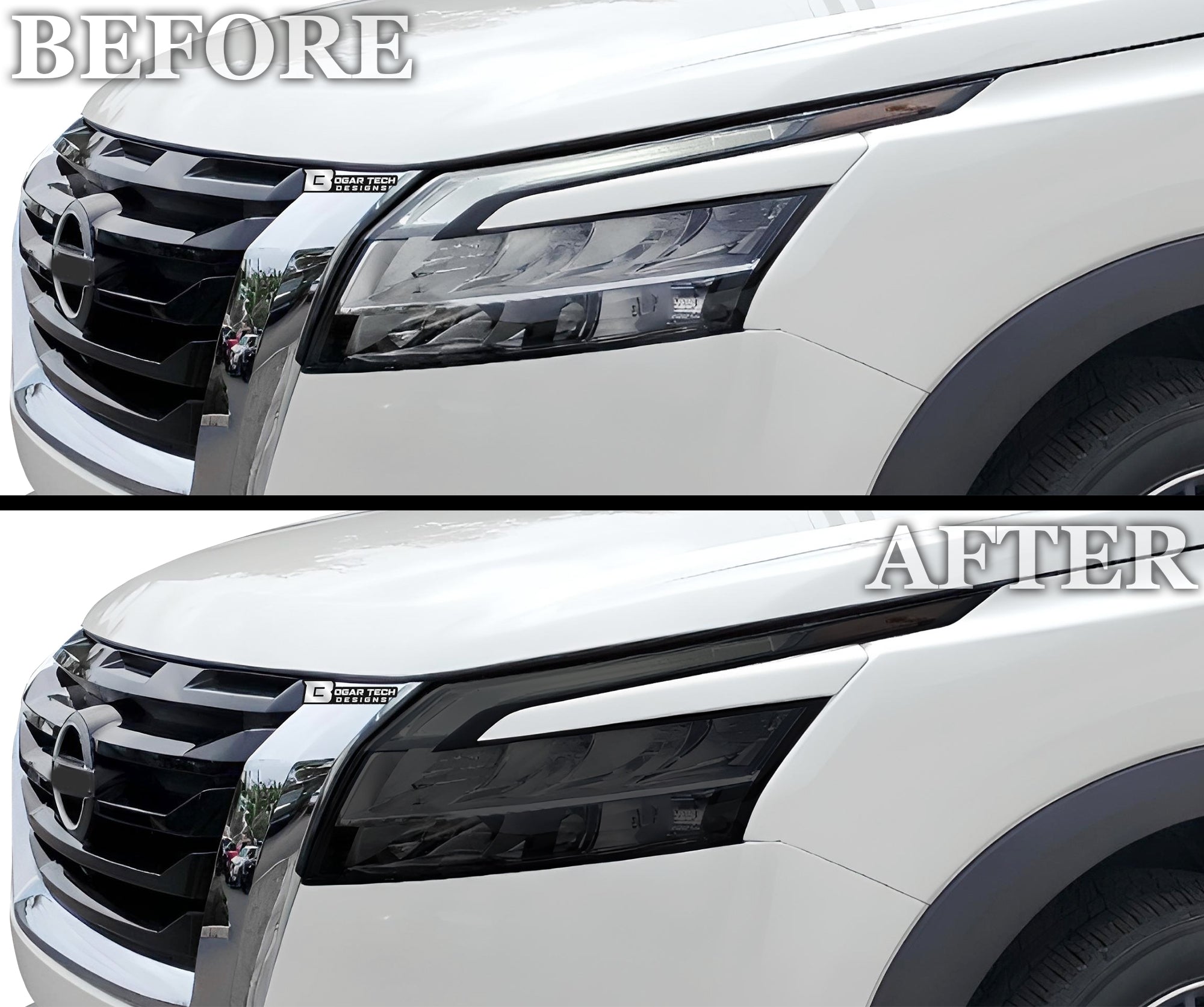 Full Headlight Taillight Precut Smoked PPF Tint Kit Film Overlay Fits Nissan Pathfinder 2022 - 2025 - Bogar Tech Designs