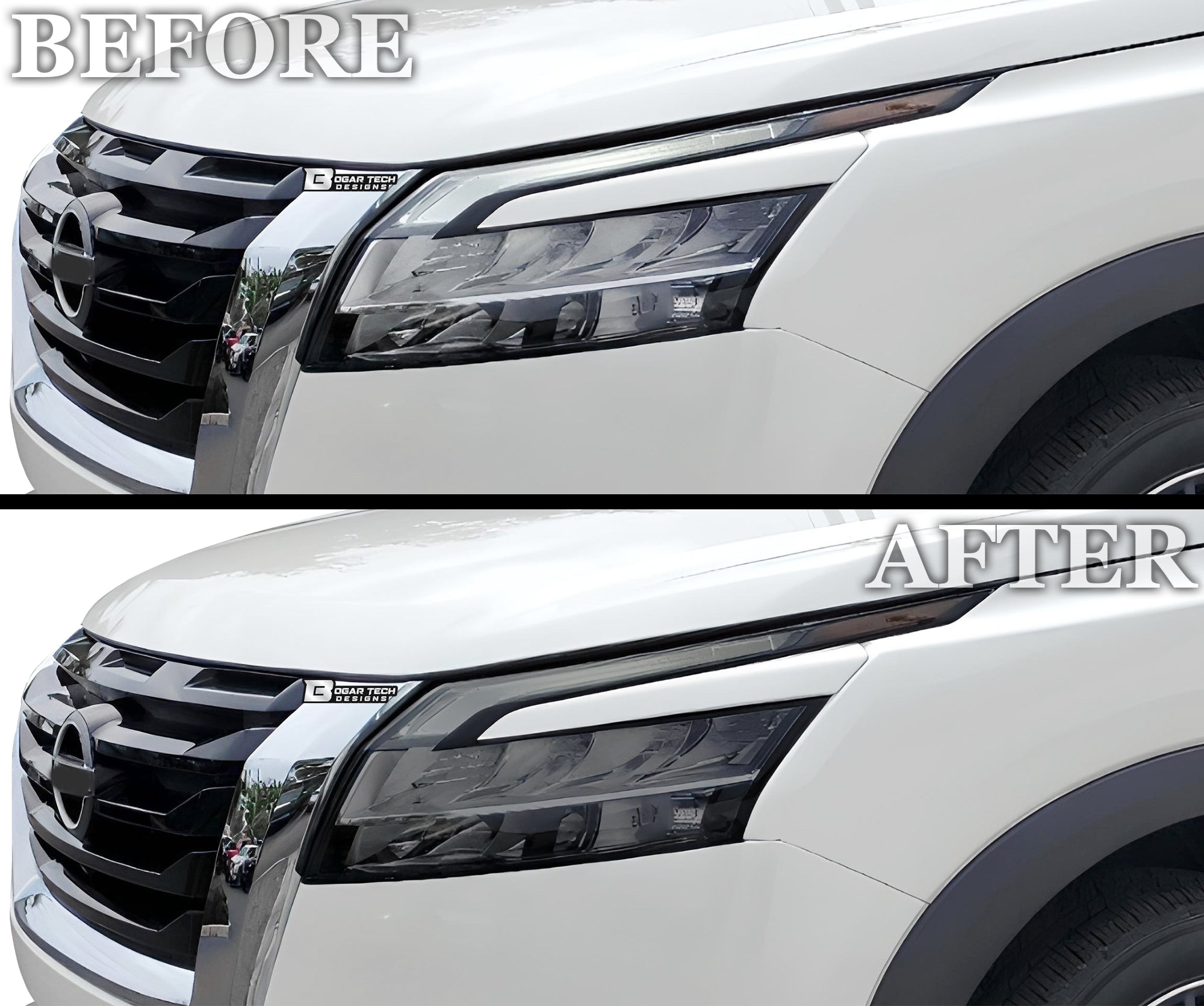 Full Headlight Taillight Precut Smoked PPF Tint Kit Film Overlay Fits Nissan Pathfinder 2022 - 2025 - Bogar Tech Designs