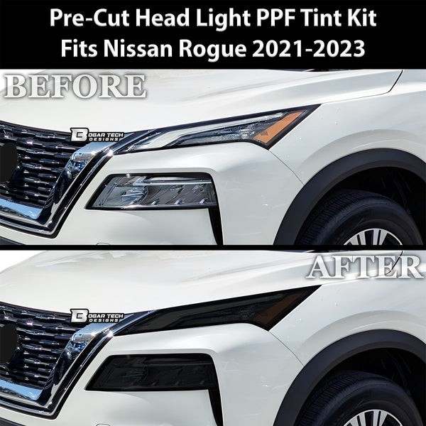 Full Headlight Taillight Precut Smoked PPF Tint Kit Film Overlay Fits Nissan Rogue 2021-2023