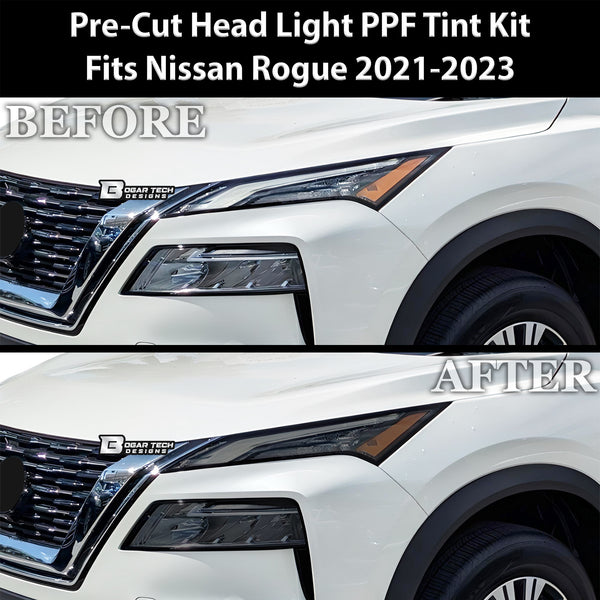 Full Headlight Taillight Precut Smoked PPF Tint Kit Film Overlay Fits Nissan Rogue 2021-2023