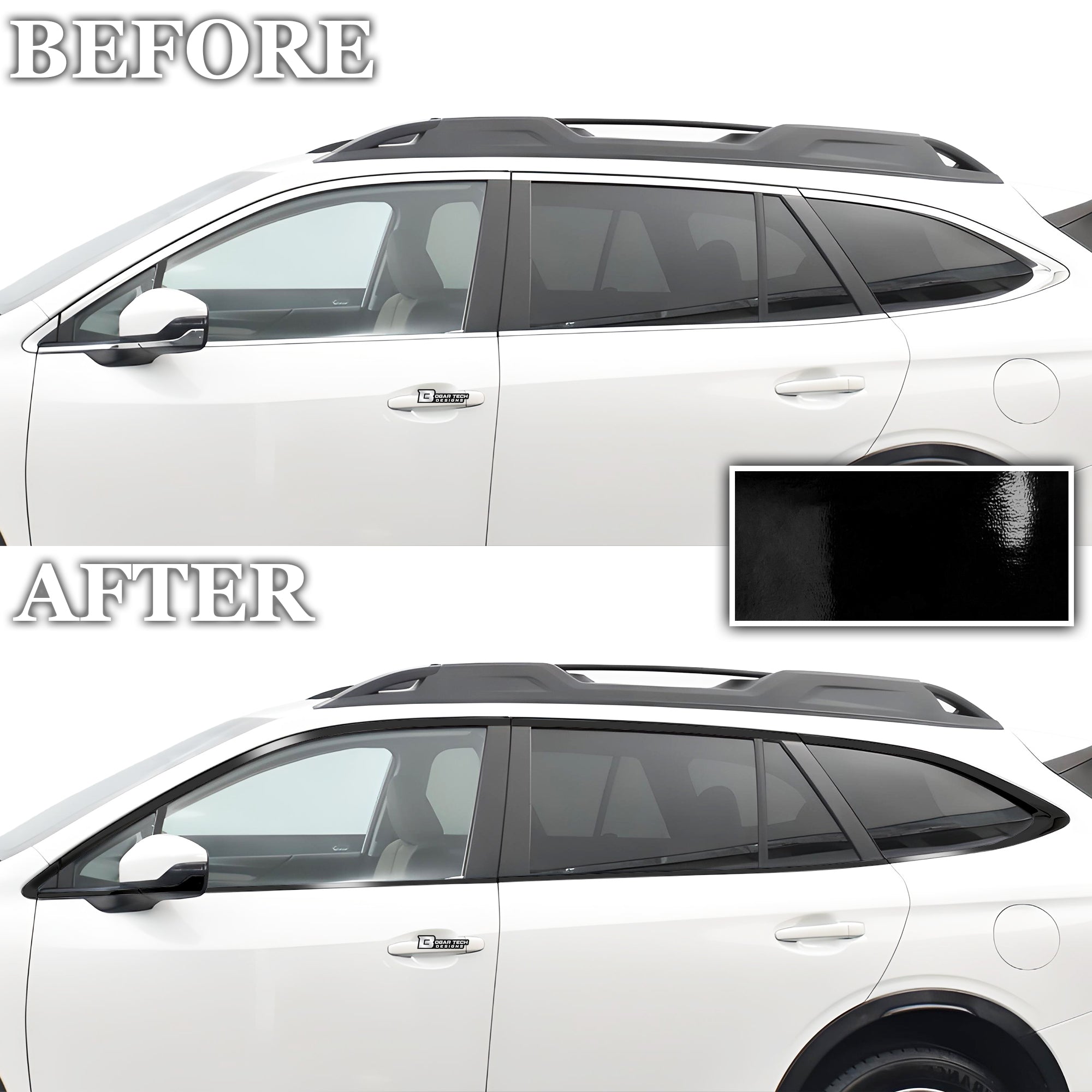Vinyl Chrome Delete Side Window Blackout Decal Stickers Overlay Film Fits Subaru Outback Subaru Outback 2020 - 2025 - Bogar Tech Designs