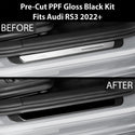 Fits Audi RS3 2022-2024 Precut Door Sill Premium Paint Protection Film PPF Decal Film Kit Cover, Gloss Black Carbon Fiber