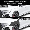 Fits Audi RS3 2022-2024 Precut Premium Gloss Black Carbon Fiber Fender Paint Protection Film PPF Decal Film Kit Cover