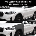 Fits BMW X3 2022+ Precut Premium Gloss Black Carbon Fiber Fender Paint Protection Film PPF Decal Film Kit Cover