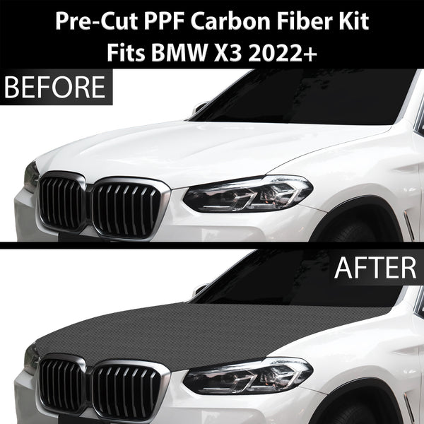 Fits BMW X3 2022+ Precut Premium Gloss Black Carbon Fiber Hood Paint Protection Film PPF Decal Film Kit