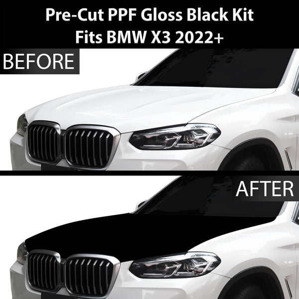 Fits BMW X3 2022+ Precut Premium Gloss Black Carbon Fiber Hood Paint Protection Film PPF Decal Film Kit