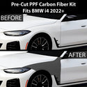 Fits BMW i4 2022+ Precut Premium Gloss Black Carbon Fiber Fender Paint Protection Film PPF Decal Film Kit Coverage