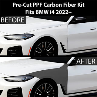 Fits BMW i4 2022+ Precut Premium Gloss Black Carbon Fiber Fender Paint Protection Film PPF Decal Film Kit Cover