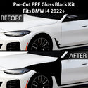 Fits BMW i4 2022+ Precut Premium Gloss Black Carbon Fiber Fender Paint Protection Film PPF Decal Film Kit Coverage