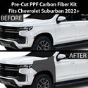 Fits Chevrolet Suburban 2021-2024 Precut Premium Gloss Black Carbon Fiber Fender Paint Protection Film PPF Decal Film Kit Cover