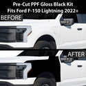 Fits Ford F-150 Lightning 2022+ Precut Premium Gloss Black Carbon Fiber Fender Paint Protection Film PPF Decal Film Kit Cover